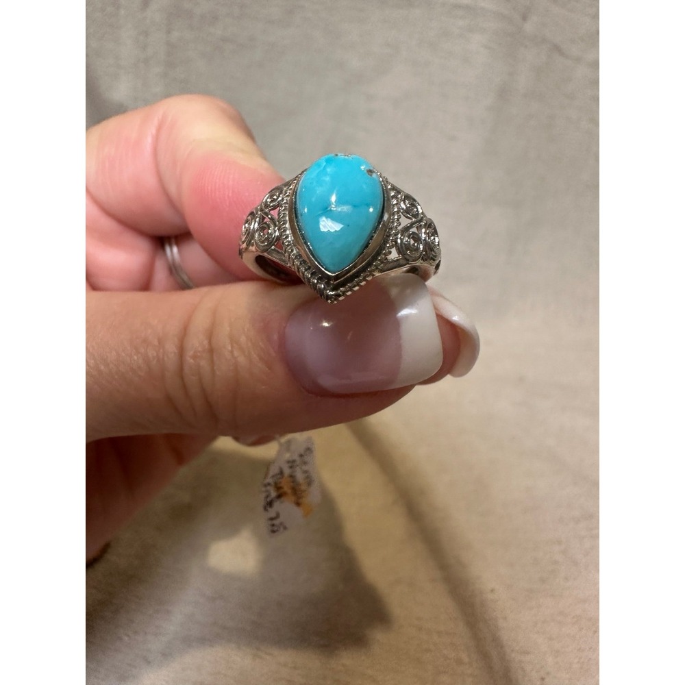 Sienna Nevada Turquoise Ring Sterling Silver Size 7.5